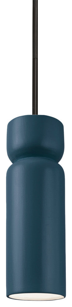 Radiance Tall Hourglass Pendant, Midnight Sky, Matte Black, Rigid Stem, E26