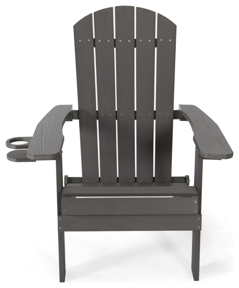 Inspired Home Colston Outdoor Chair, Weather Resistant, Charcoal Gray