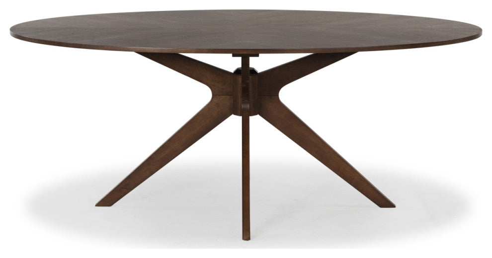 Safavieh Couture Hawkins Wood Oval Dining Table, Walnut