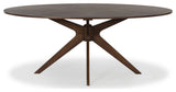 Safavieh Couture Hawkins Wood Oval Dining Table, Walnut