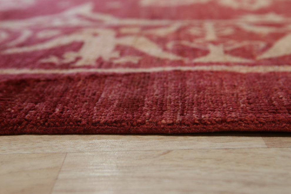 Red Transitional All Over Turkish Knot Area Rug