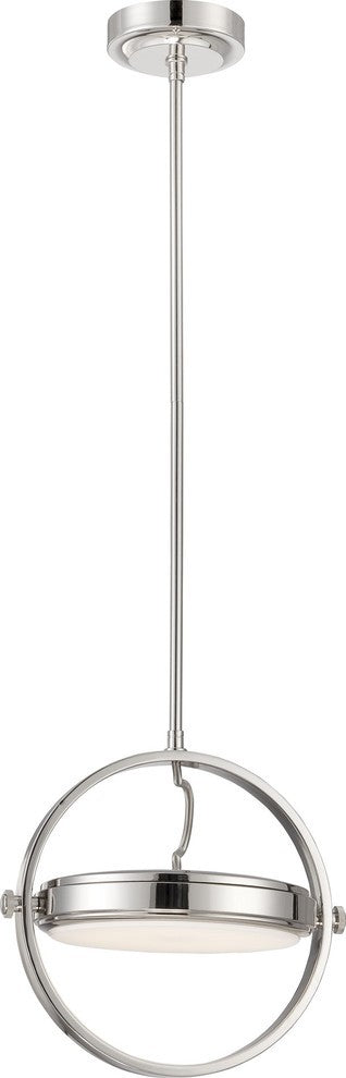Nuvo 1-Light LED Gyro Pendants Light Fixture, Polished Nickel