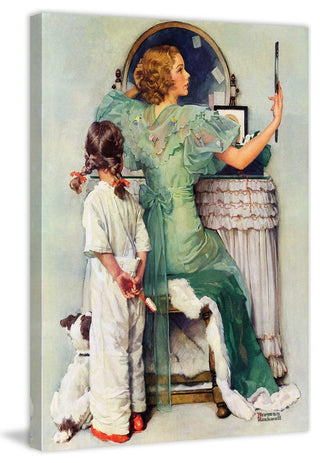 "Going Out" Painting Print on Canvas by Norman Rockwell