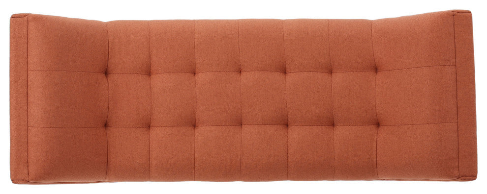 GDF Studio Madrid Tufted Fabric Ottoman Bench, Orange