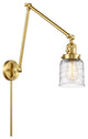 Bell Swing Arm With Switch, Satin Gold, Deco Swirl, Deco Swirl