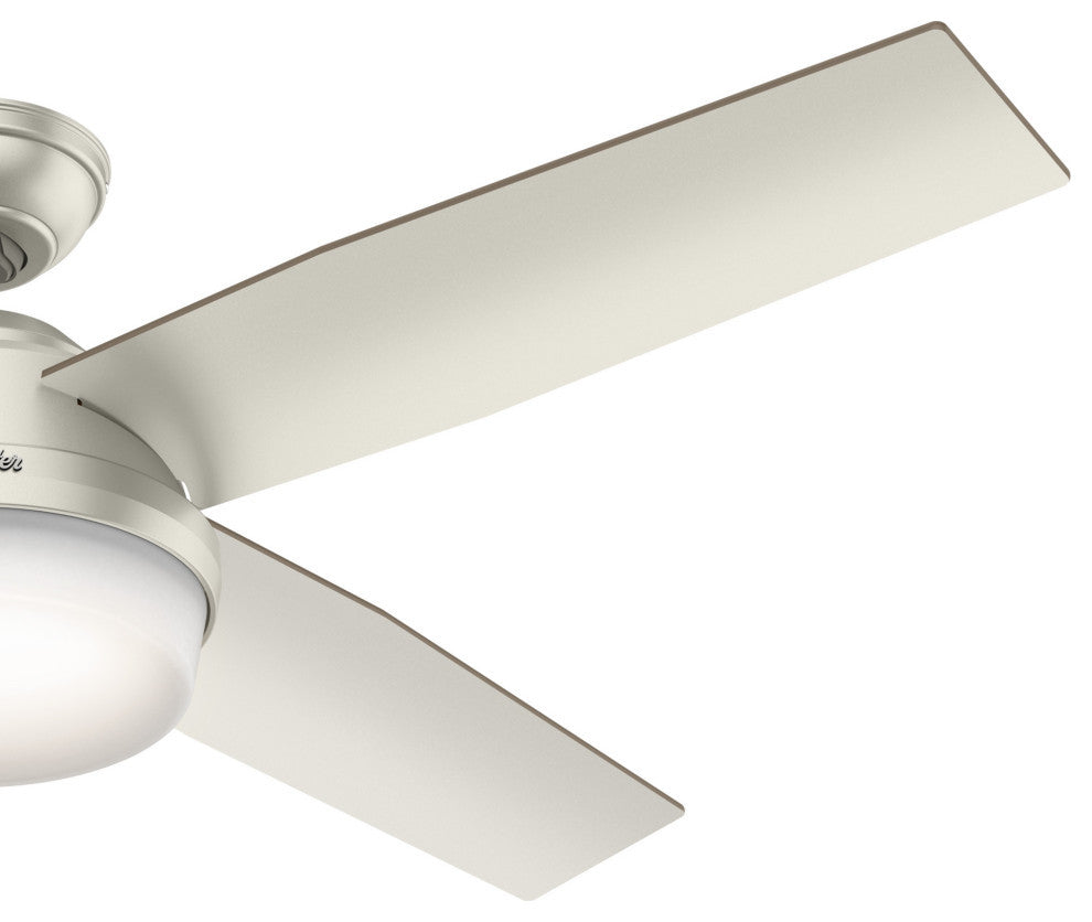 Hunter Fan Company Dempsey Damp Matte Nickel Ceiling Fan With Light/Remote, 52"