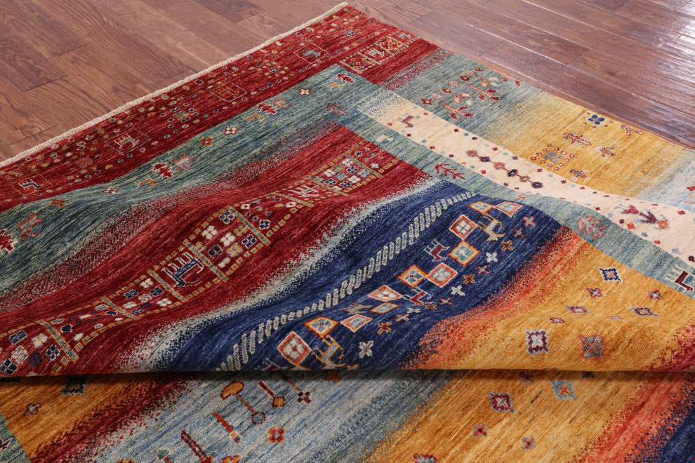 Tribal Persian Gabbeh Handmade Rug 8' 3" X 9' 2" Q5317