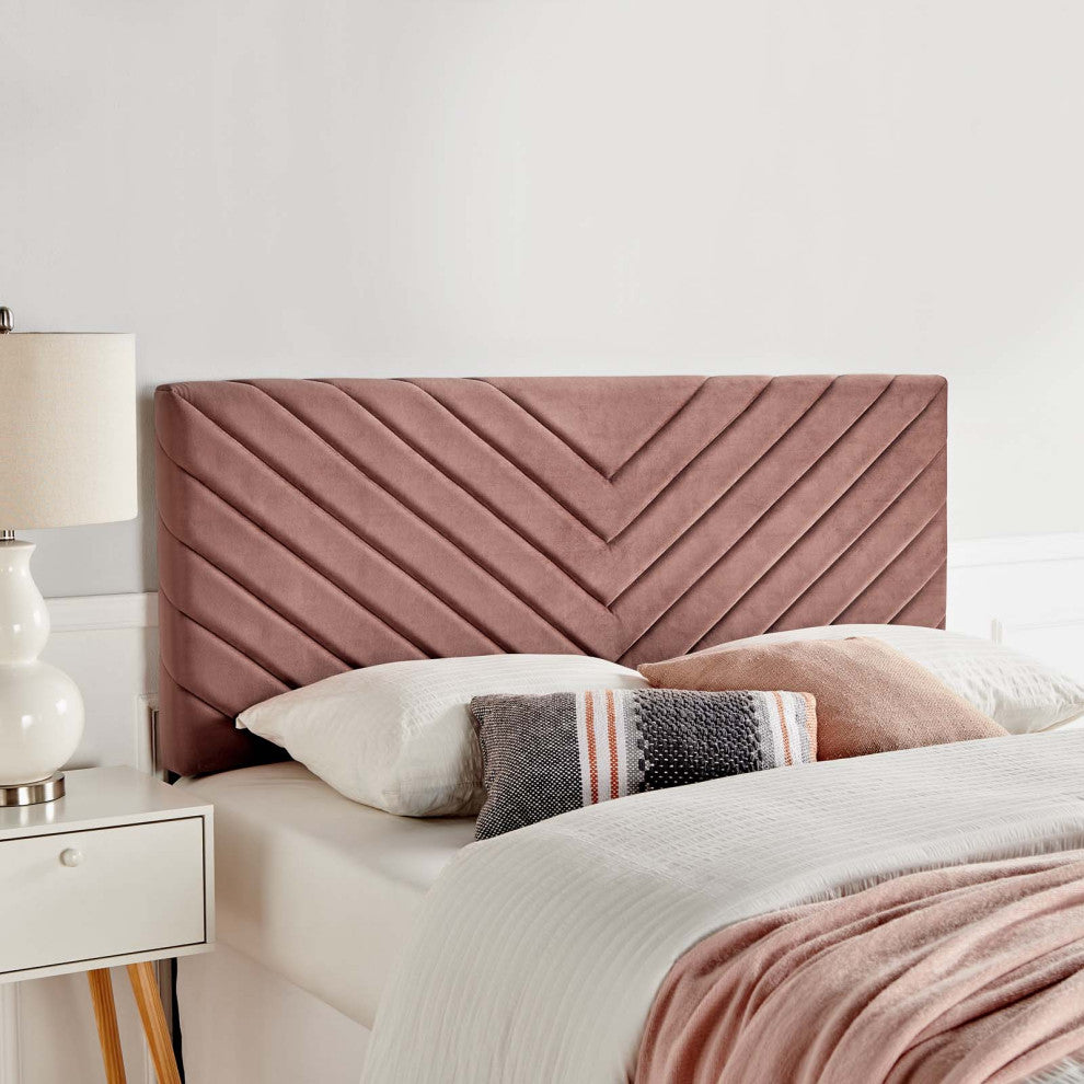 Tufted Headboard, Twin Size, Velvet, Pink, Modern Contemporary, Bedroom Master