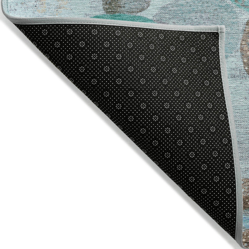 Machine Washable Indoor/Outdoor Chantille ACN1896 Teal 9' x 12' Rug