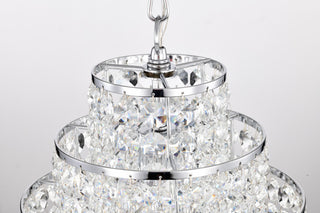 1-Light Chrome Modern Glam Mini Chandelier With Tier Cascading Crystals