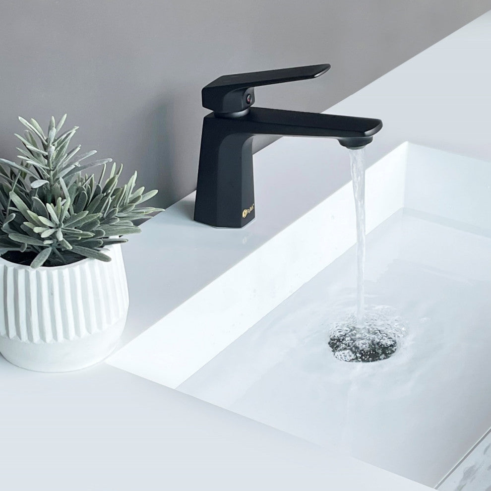 STYLISH Single Handle Bathroom Faucet - Matte Black