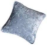 Velvet Dreams Light Blue Plush Diamond Tufted Bedspread, 18x18, 2-Pack