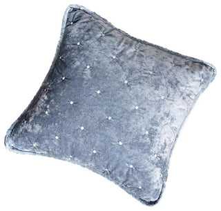 Velvet Dreams Light Blue Plush Diamond Tufted Bedspread, 18x18, 2-Pack