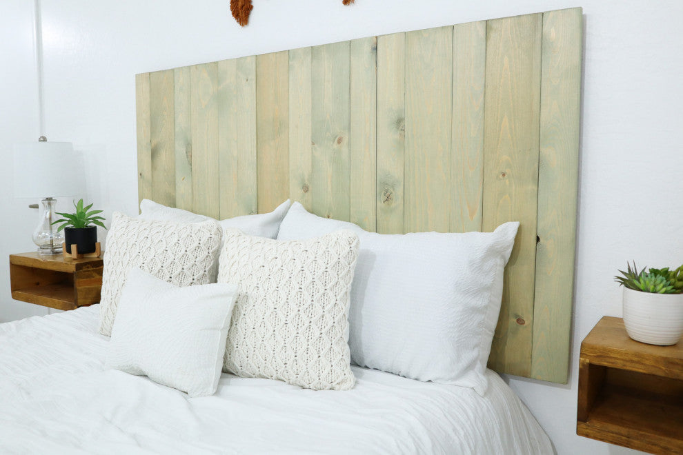 Handcrafted Headboard, Leaner Style, Sage Green, Full