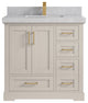 Boston 36" Center Sink Bath Vanity in Fine Grain 2" Pearl Gray