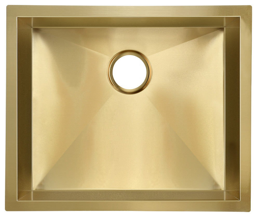 Tourner 21"x18" Stainless Steel, Single Basin, Undermount Sink, Gold