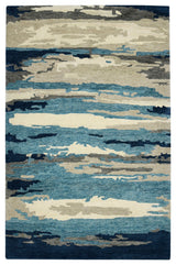 Abstract Gunter Area Rug, Blue, 9' x 13', Abstract