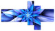 Dancing Blue Flower Petals, Floral Canvas Art Print, 60"x32", 5 panels