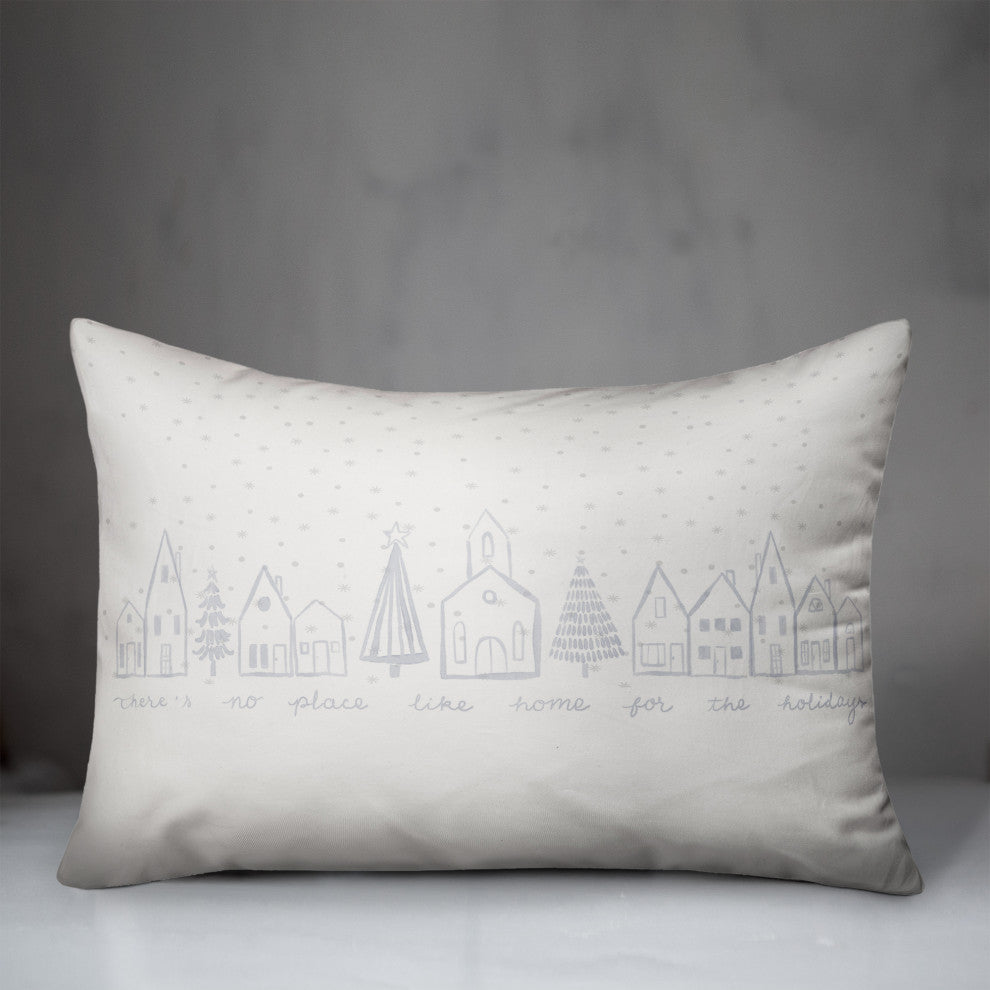Winter Town No Place Like Home 20x14 Indoor/Outdoor Pillow