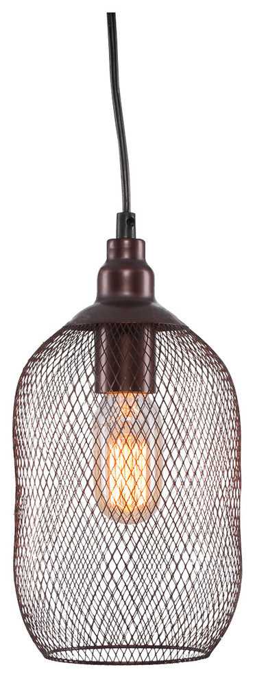 10.25'' Plexus Pendant, Amber Antique Bulb, Bronze