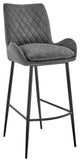 Benzara BM248159 30" Diamond Stiched Fabric Bar Stool, Gray