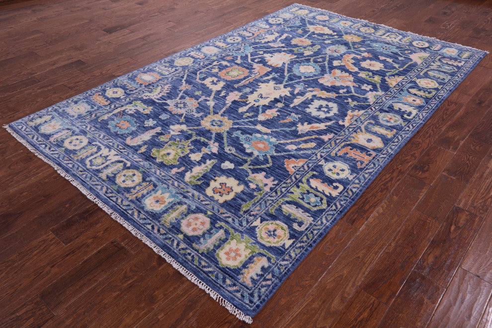 6' 0" X 9' 6" Handmade Turkish Oushak Wool Rug - Q15610