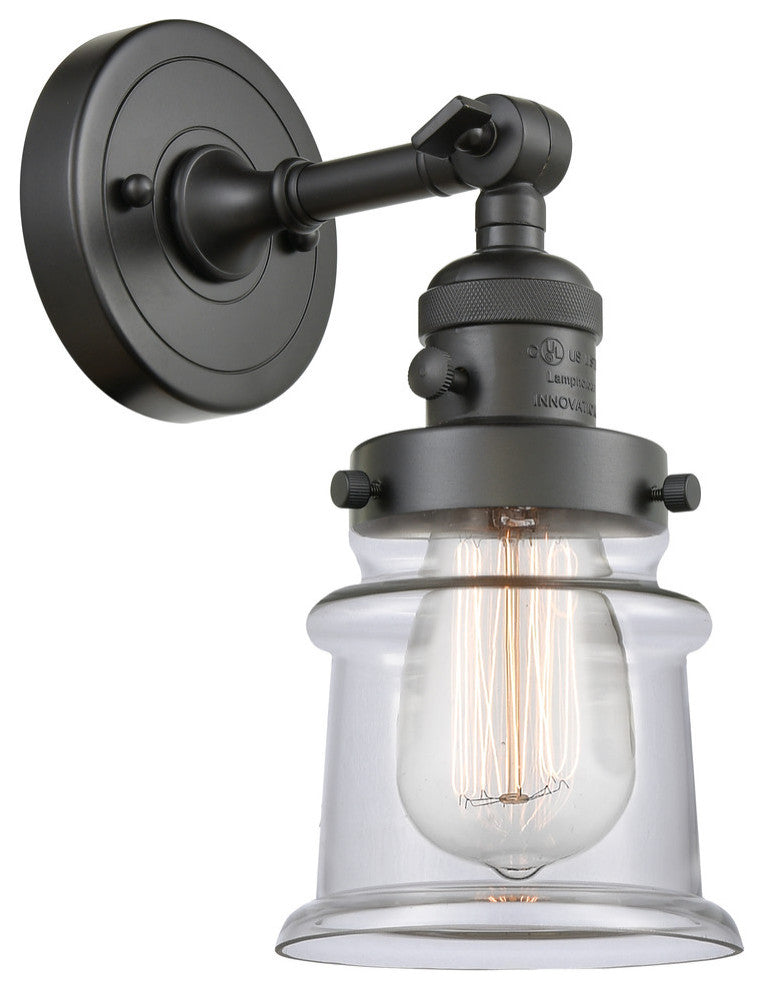 Small Canton 1-Light Sconce, Oil Rubbed Bronze, Clear
