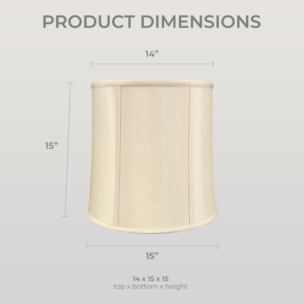 Royal Designs Drum Lamp Shade, Beige, 14x15x15, Set of 2