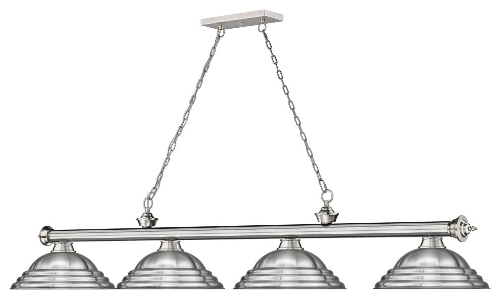 Zlite 2306-4BN-SBN 4-Light Billiard, Brushed Nickel