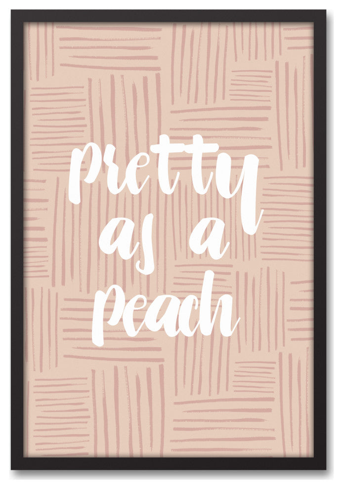 Pretty Peach Pattern Framed Canvas 20x30 Black Framed Canvas