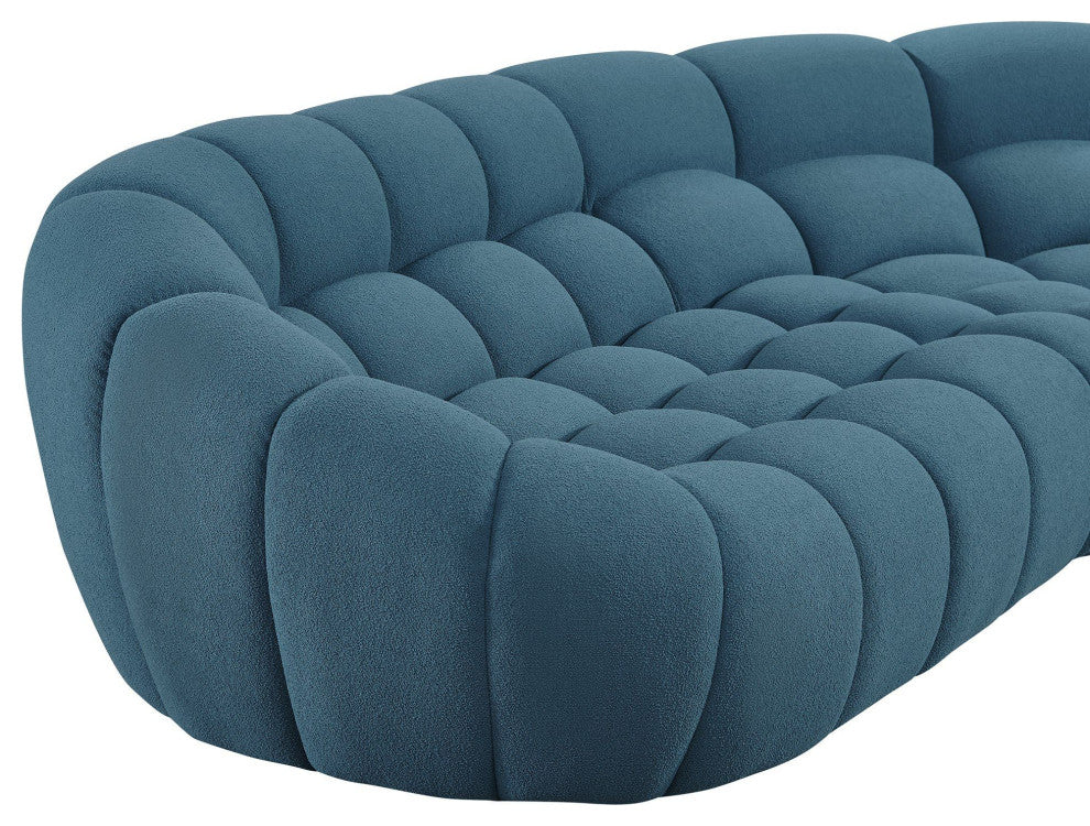 Divani Casa Yolonda Dark Teal Fabric Sectional Sofa