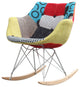 Vintage-Style Rocker Arm Chair, Fabric Seat