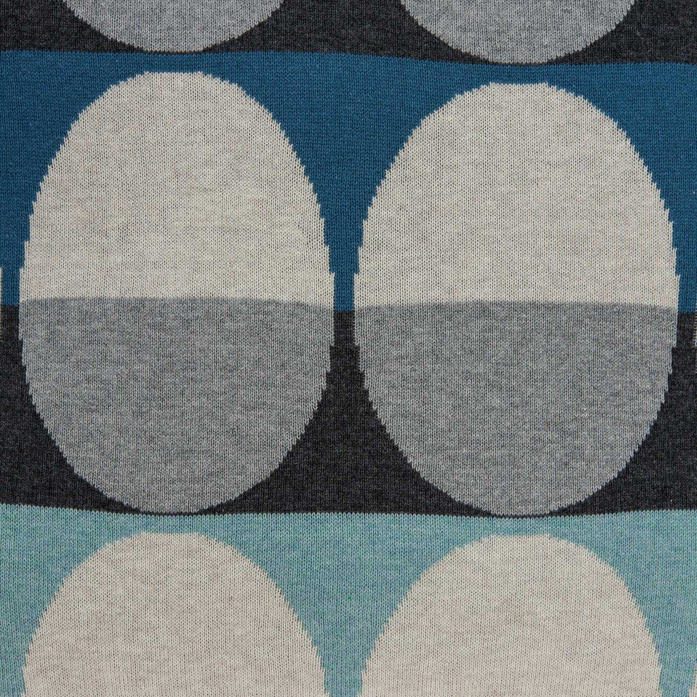 HomeRoots Geometric Design Gray And Teal Blue Cotton Pillow Cover