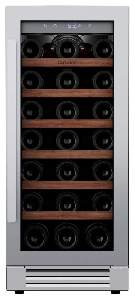 Ca''Lefort 33-Bottle Built-In 15" Wine Cooler Single Zone Refrigerator Frost-Free