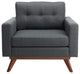 Safavieh Couture Gneiss Modern Linen Arm Chair Slate Grey