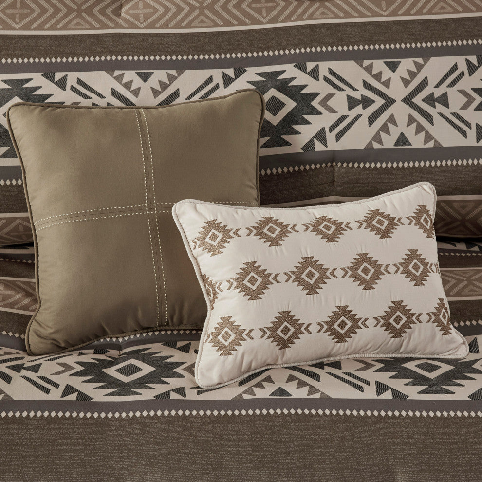 Madison Park Mariposa 5 Piece Stripe Herringbone Comforter Set