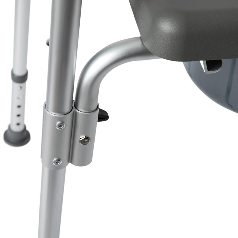 Hercules Shower Commode Chair with Safety Rail, Height Adjustable Frame, Gray