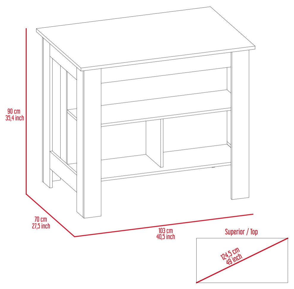 Brooklyn Kitchen Island, White-Onix