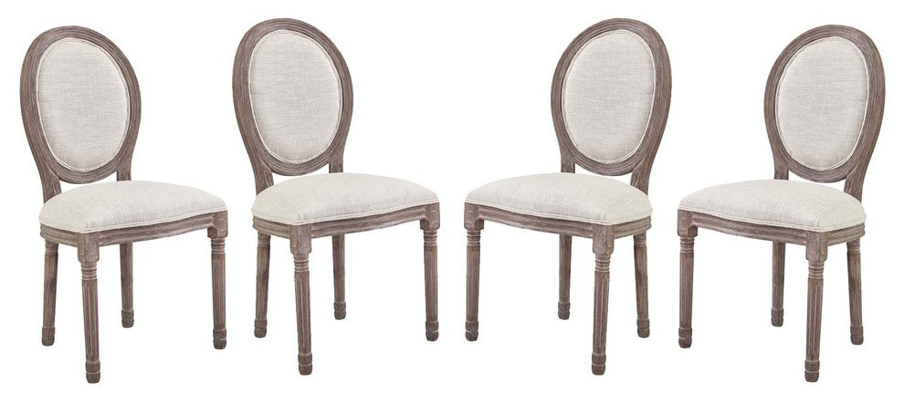 Emanate Dining Side Chair Upholstered Set of 4, Beige