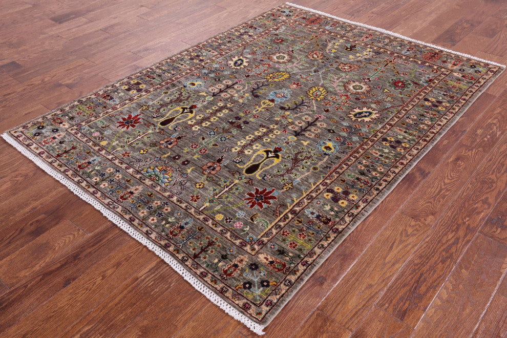 Persian Tabriz Hand-Knotted Wool Rug 4' 10" X 6' 7" Q5047