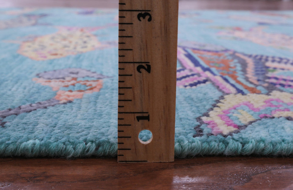 5' 1" X 8' 2" Gabbeh Fish Design Hand-Knotted Wool Rug - Q15349