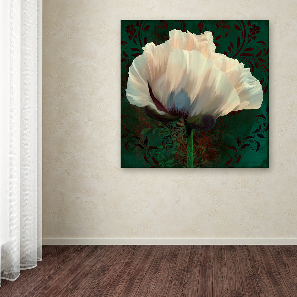 Tina Lavoie 'Poppy In Verdigris And Rust II' Canvas Art, 14" x 14"