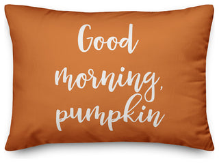 Good Morning, Pumpkin Lumbar Pillow, Orange, 14"x20"