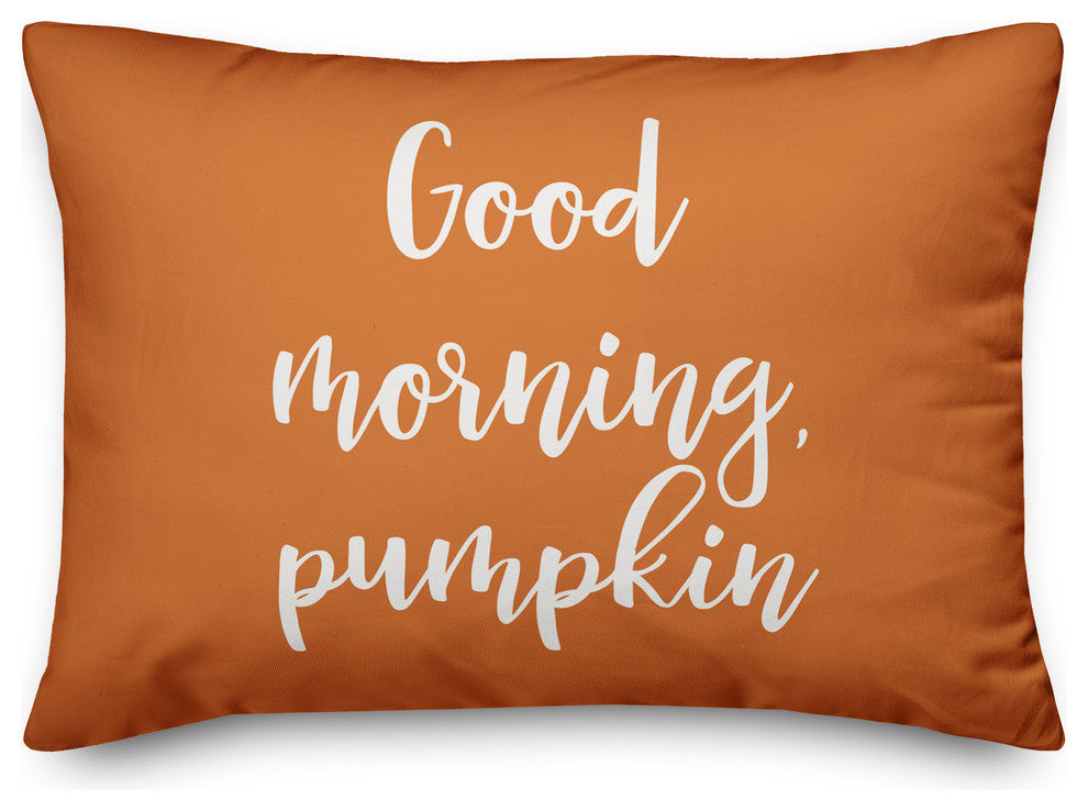 Good Morning, Pumpkin Lumbar Pillow, Orange, 14"x20"