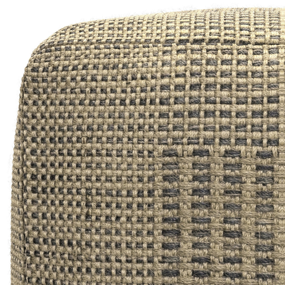 Delilah Square Woven Pouf, Natural