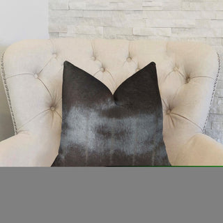 Plutus Tip Dyed Brown-Mink Handmade Throw Pillow, (20" x 36" King)