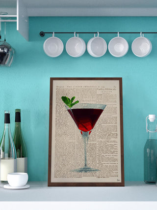 "Strawberry Cocktail" Framed Painting Print, 16"x24"