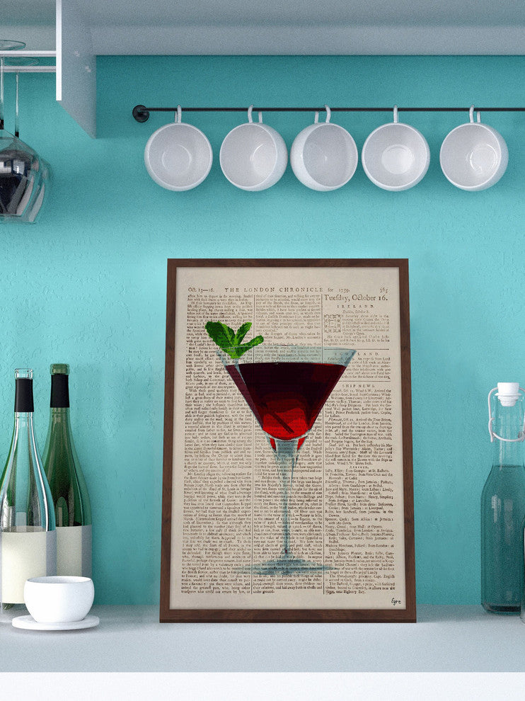 "Strawberry Cocktail" Framed Painting Print, 16"x24"