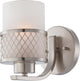 Nuvo 1-Light Fusion Vanity and Wall Light Fixture, Brushed Nickel