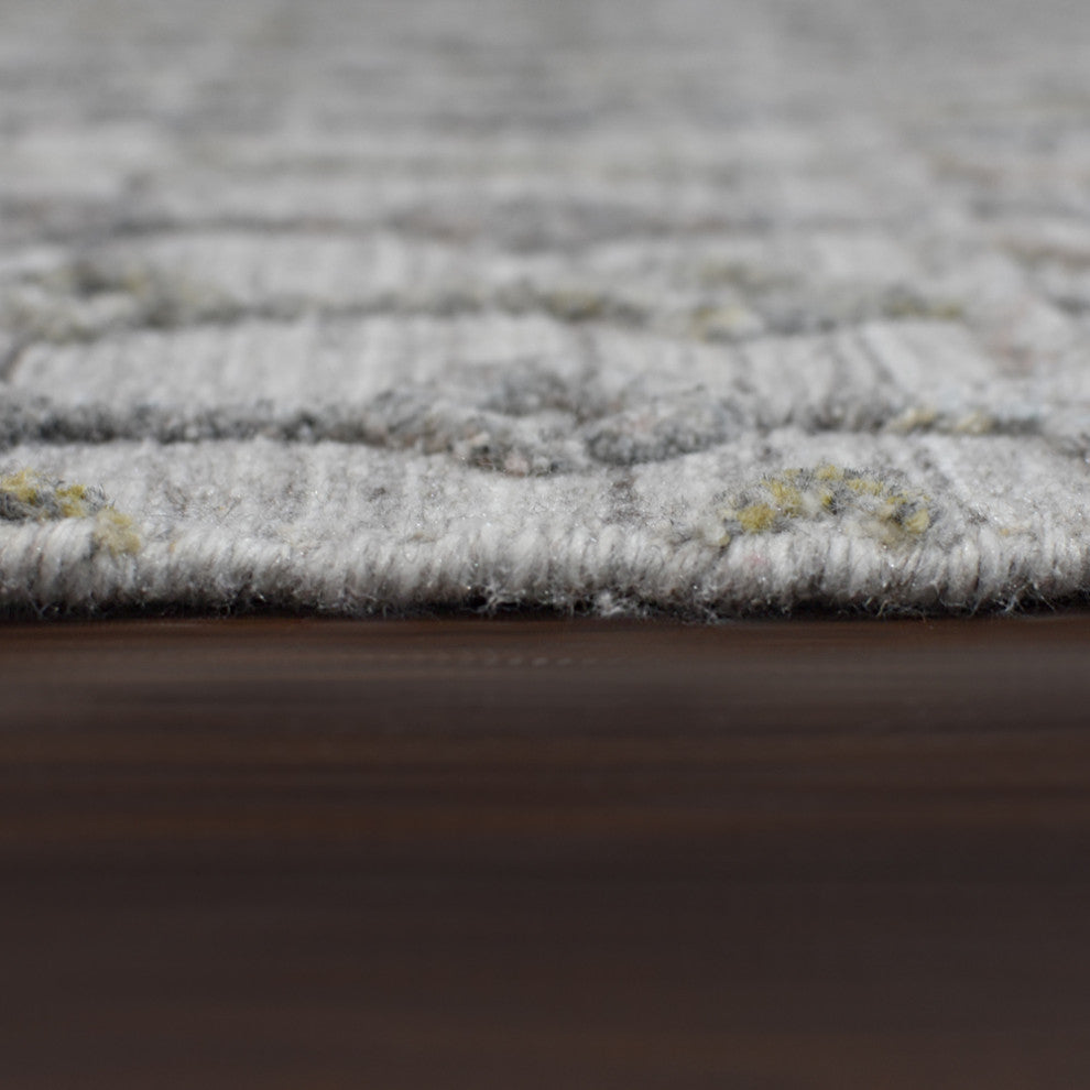 HAND WOVEN FLAT WEAVE KILIM POLYESTER AREA RUGS -Rectangle,Gray,Contemporary, [Runner] 2'6''x10'